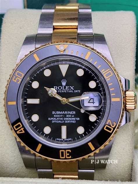 rolex submariner date two-tone / black